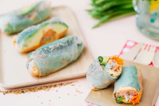 rouleaux de printemps fromagères saumon