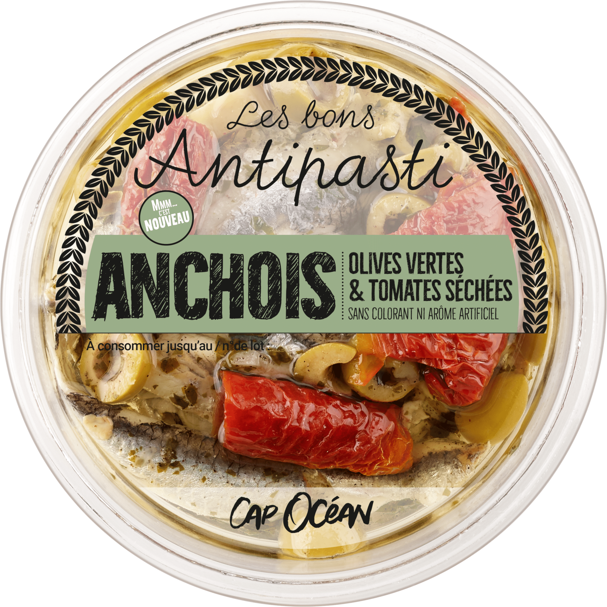 Antipasti Anchois Olives vertes & Tomates séchées